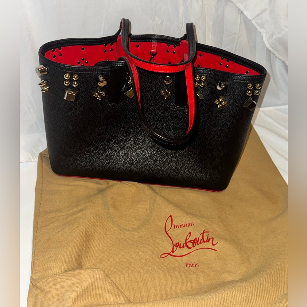 Christian Louboutin Black and Red Studded Women's Bag